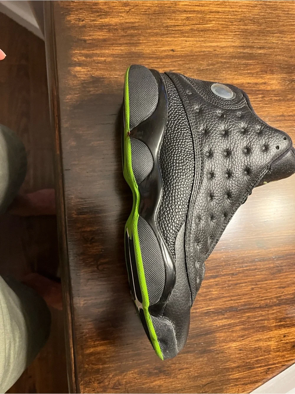 Jordan Black and Neon Green Retro Basketball Sneakers